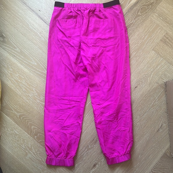 Hot Pink Helmut Lang Silk Joggers - Picture 3 of 5